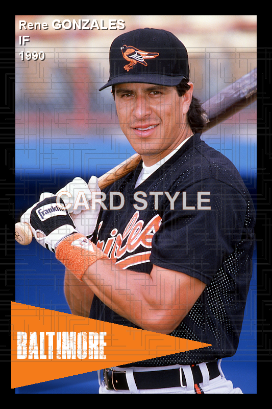 Rene Gonzales - 1990 Baltimore Orioles - choose a size & style