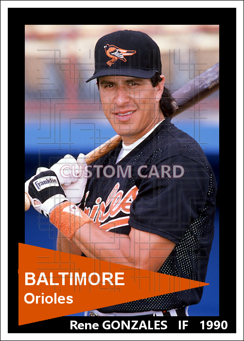 Rene Gonzales - 1990 Baltimore Orioles - choose a size & style