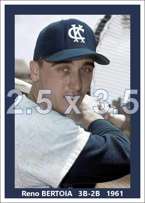 Reno Bertoia - 1961 Kansas City Athletics - choose a size & style
