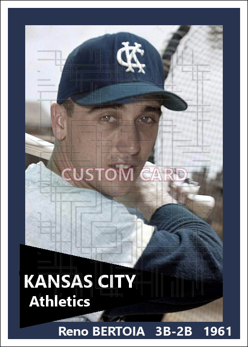 Reno Bertoia - 1961 Kansas City Athletics - choose a size & style