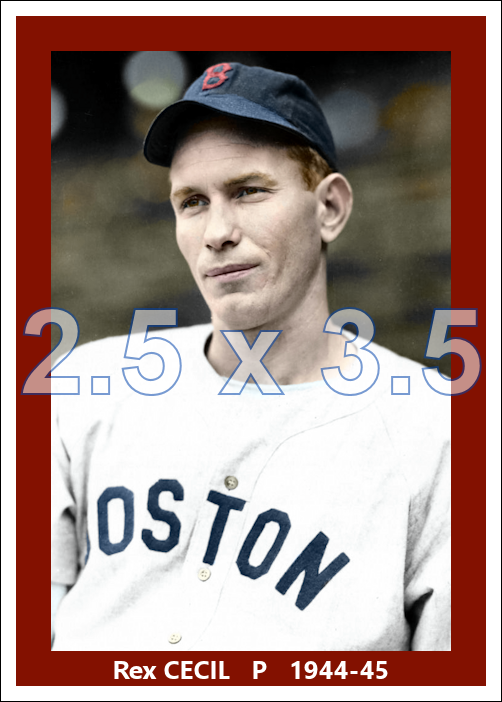 Rex Cecil - 1944-45 Boston Red Sox - choose a size & style