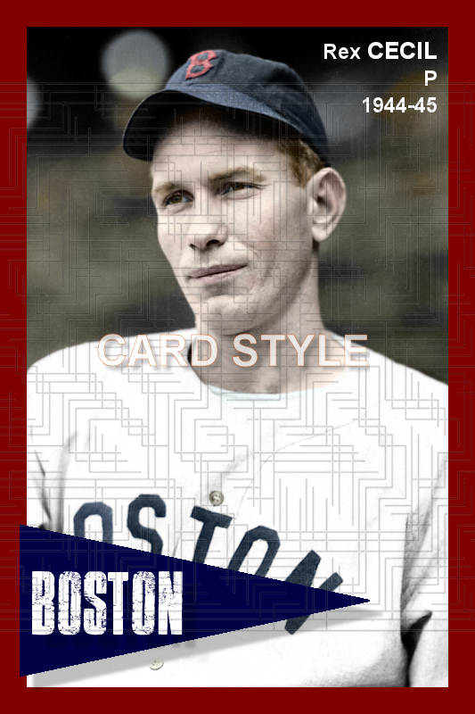 Rex Cecil - 1944-45 Boston Red Sox - choose a size & style