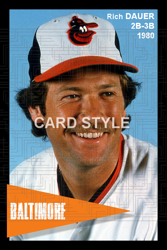 Rich Dauer - 1980 Baltimore Orioles - choose a size & style