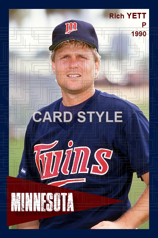 Rich Yett - 1990 Minnesota Twins - choose a size & style