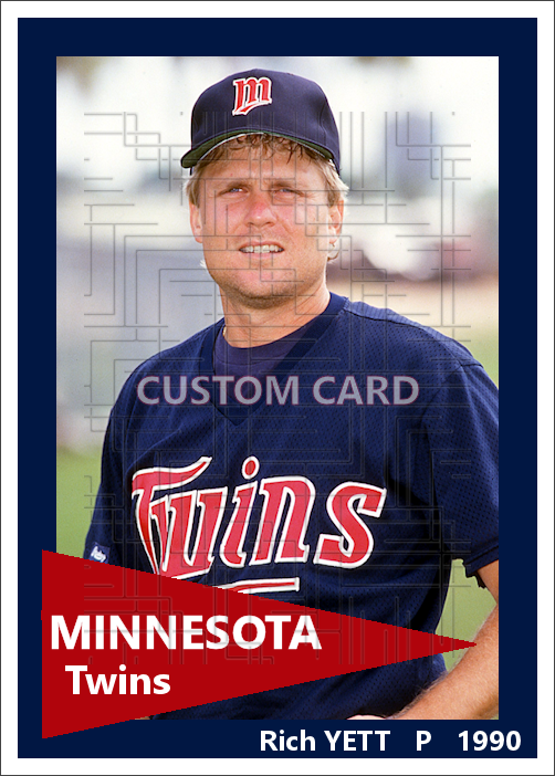 Rich Yett - 1990 Minnesota Twins - choose a size & style