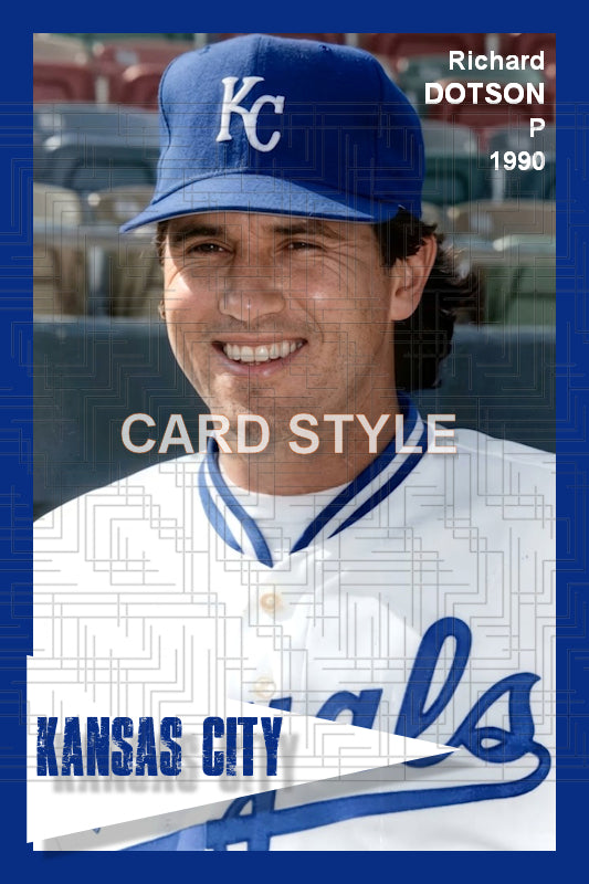 Richard Dotson - 1990 Kansas City Royals - choose a size & style