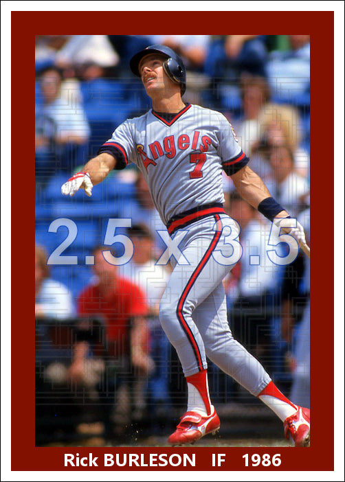 Rick Burleson - 1986 California Angels - choose a size & style