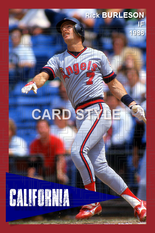 Rick Burleson - 1986 California Angels - choose a size & style
