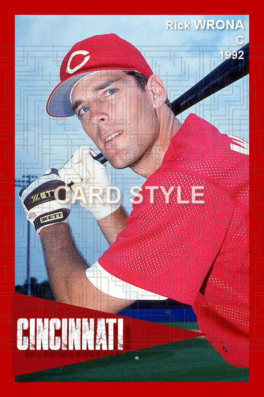 Rick Wrona - 1992 Cincinnati Reds - choose a size & style