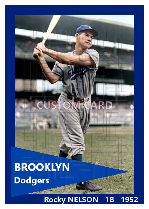 Rocky Nelson - 1952 Brooklyn Dodgers - choose a size & style