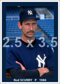 Rod Scurry - 1986 New York Yankees - choose a size & style