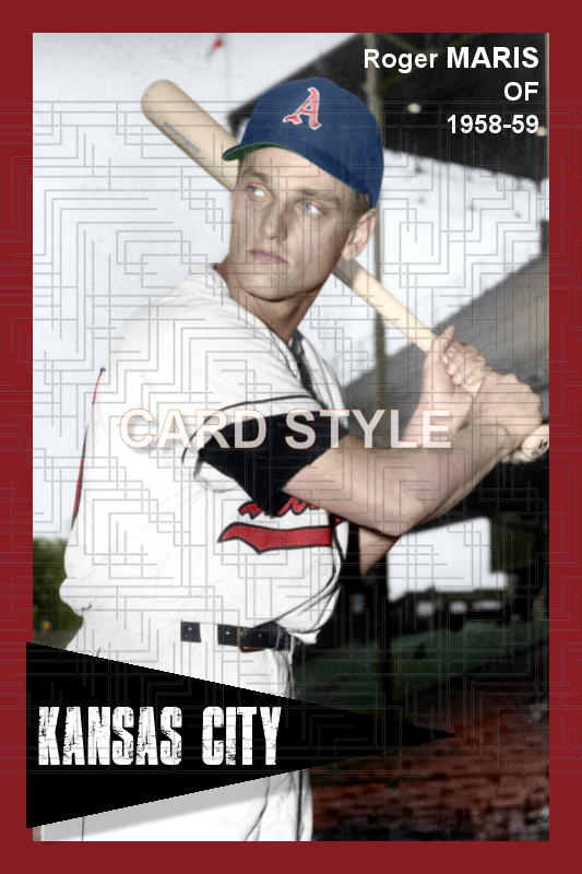 Roger Maris - 1958-59 Kansas City Athletics - choose a size & style