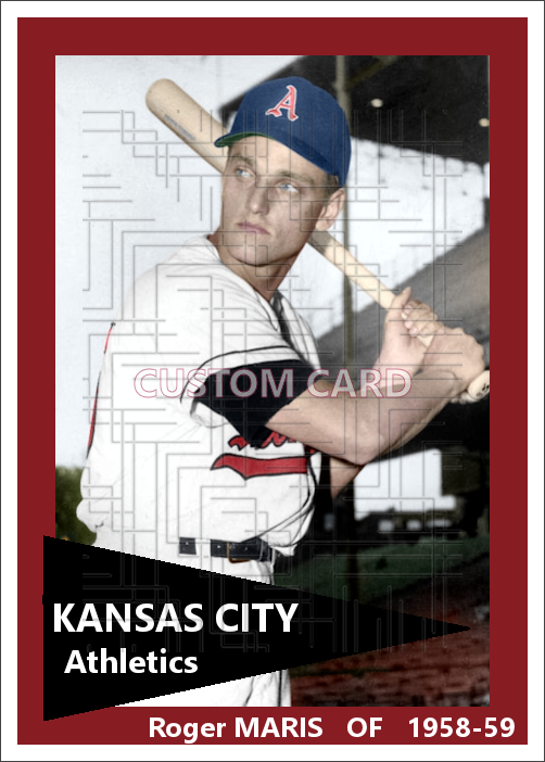 Roger Maris - 1958-59 Kansas City Athletics - choose a size & style