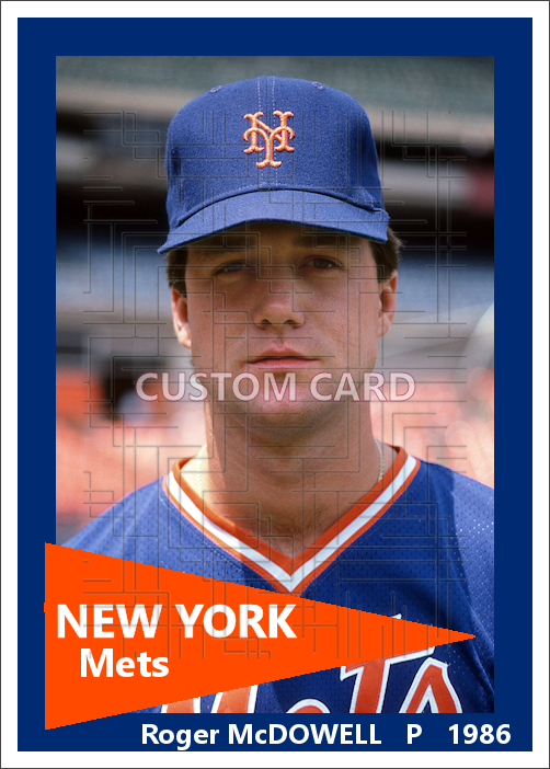 Roger McDowell - 1986 New York Mets - choose a size & style