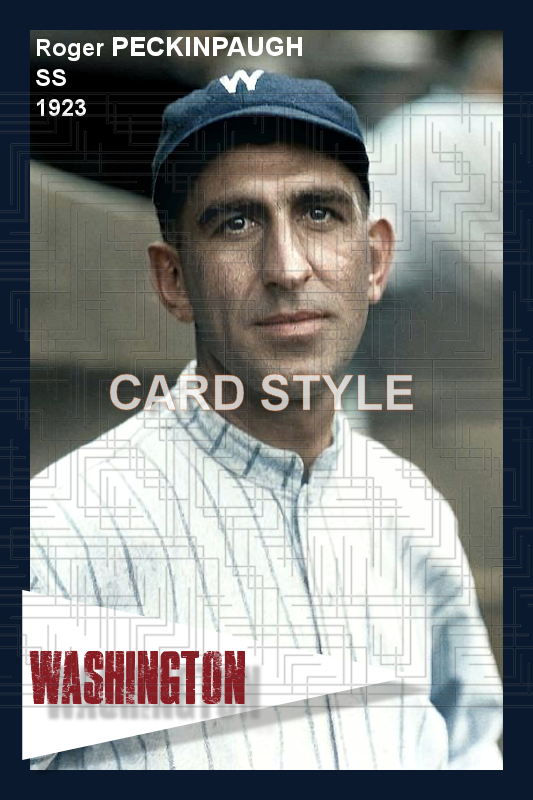 Roger Peckinpaugh - 1923 Washington Senators - choose a size & style