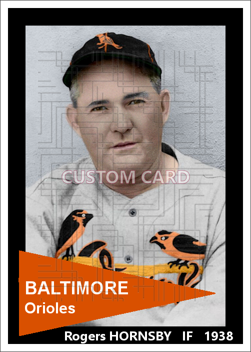 Rogers Hornsby - 1938 Baltimore Orioles - choose a size & style