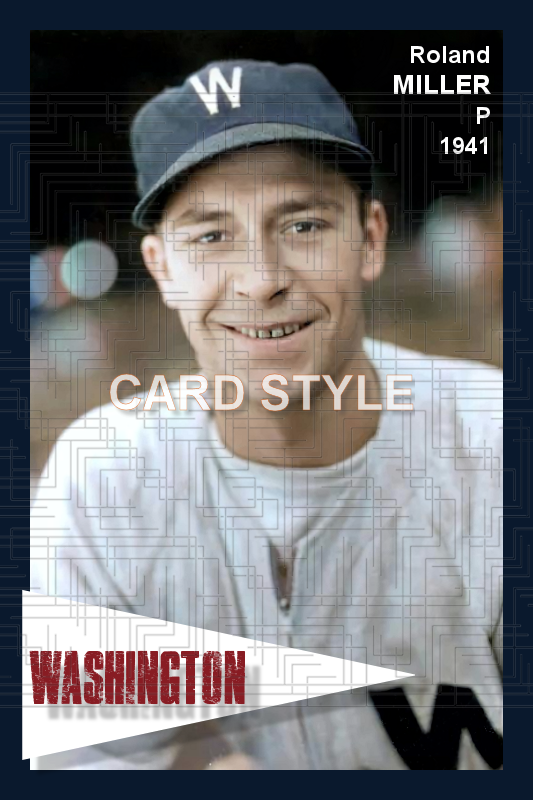 Roland Miller - 1941 Washington Senators - choose a size & style