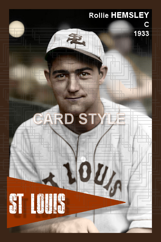 Rollie Hemsley - 1933 St. Louis Browns - choose a size & style