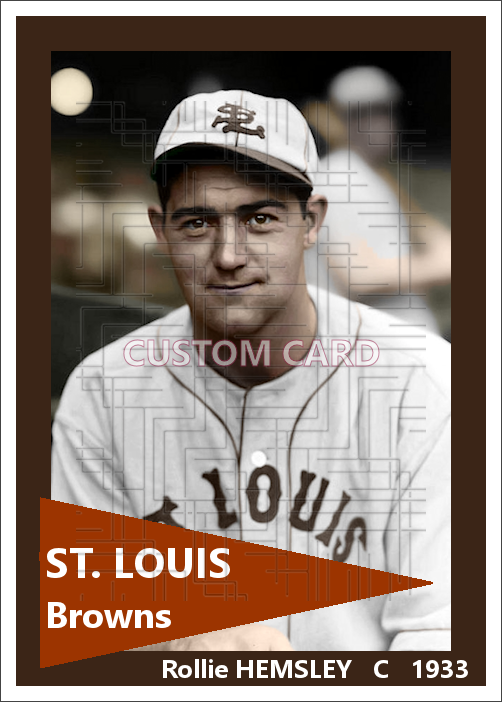 Rollie Hemsley - 1933 St. Louis Browns - choose a size & style