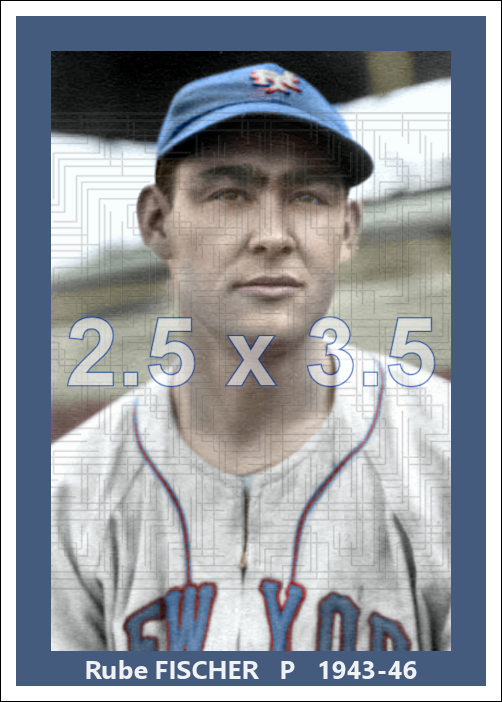 Rube Fischer - 1943-46 New York Giants - choose a size & style
