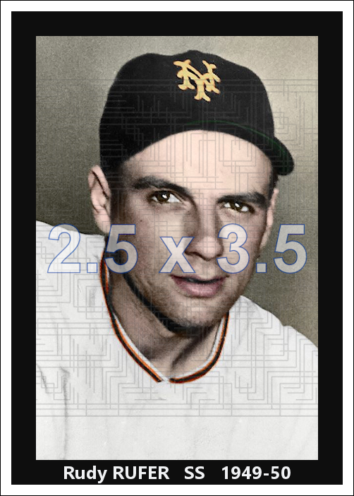 Rudy Rufer - 1949-50 New York Giants - choose a size & style