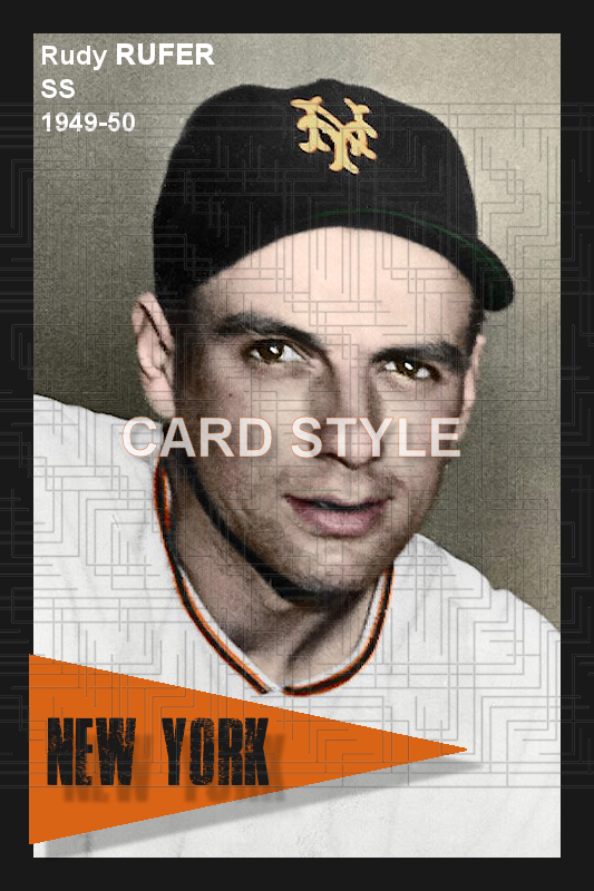 Rudy Rufer - 1949-50 New York Giants - choose a size & style