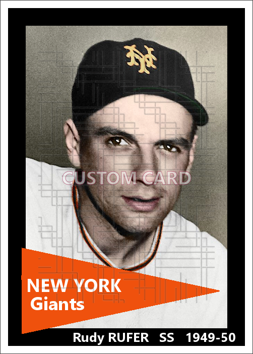 Rudy Rufer - 1949-50 New York Giants - choose a size & style