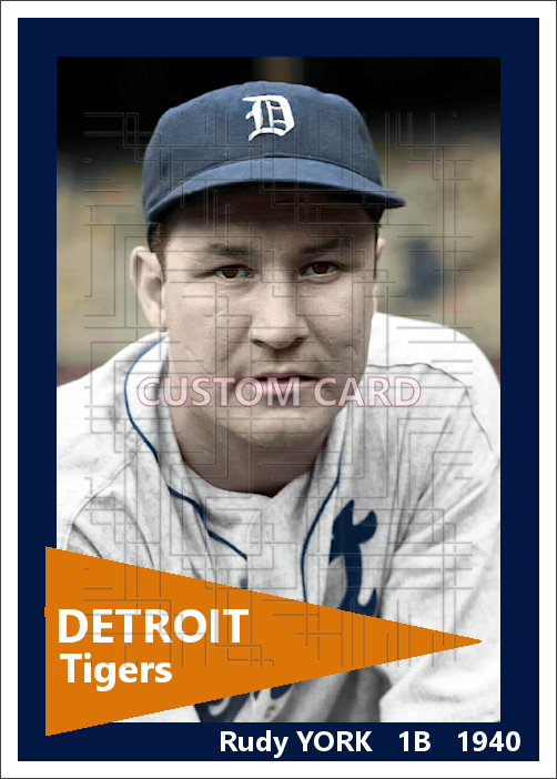 Rudy York - 1940 Detroit Tigers - choose a size & style