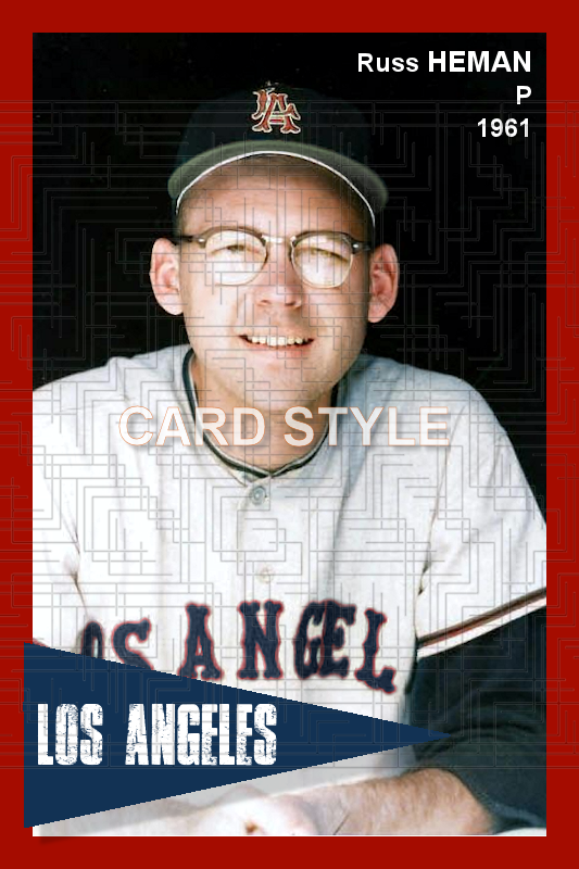 Russ Heman - 1961 Los Angeles Angels - choose a size & style