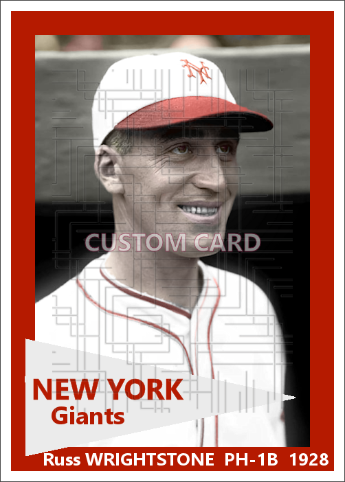 Russ Wrightstone - 1928 New York Giants - choose a size & style
