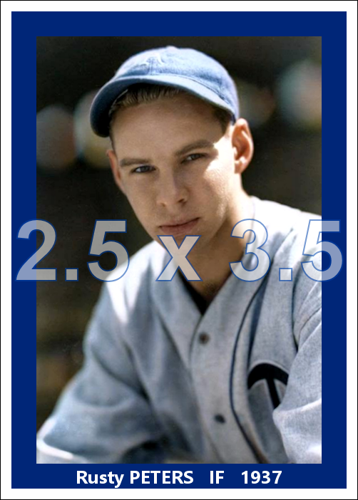 Rusty Peters - 1937 Philadelphia Athletics - choose a size & style
