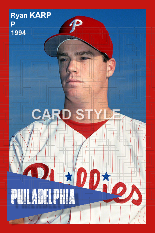 Ryan Karp - 1994 Philadelphia Phillies spring training - choose a size & style
