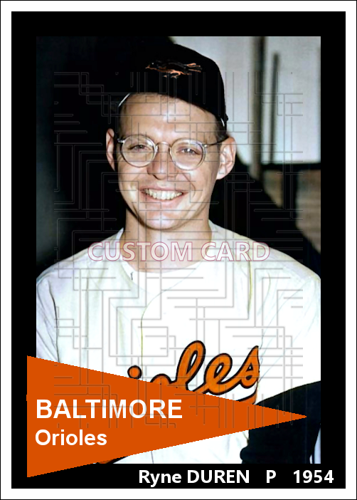 Ryne Duren - 1954 Baltimore Orioles - choose a size & style