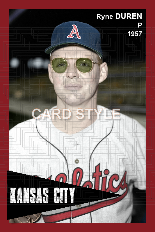 Ryne Duren - 1957 Kansas City Athletics - choose a size & style