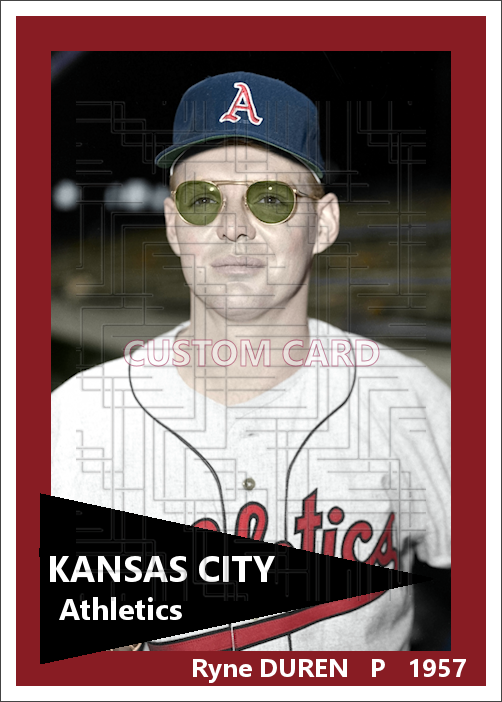 Ryne Duren - 1957 Kansas City Athletics - choose a size & style