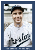 Sam Gentile - 1943 Boston Braves - choose a size & style