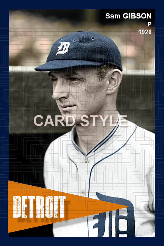 Sam Gibson - 1926 Detroit Tigers - choose a size & style