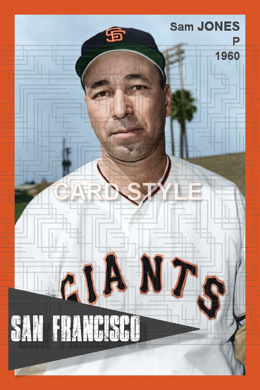 Sam Jones - 1960 San Francisco Giants - choose a size & style