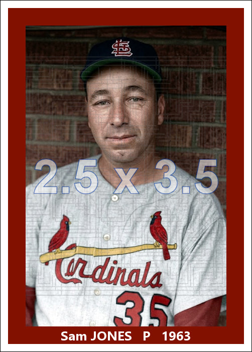 Sam Jones - 1963 St. Louis Cardinals - choose a size & style