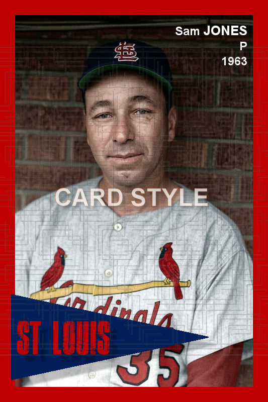 Sam Jones - 1963 St. Louis Cardinals - choose a size & style