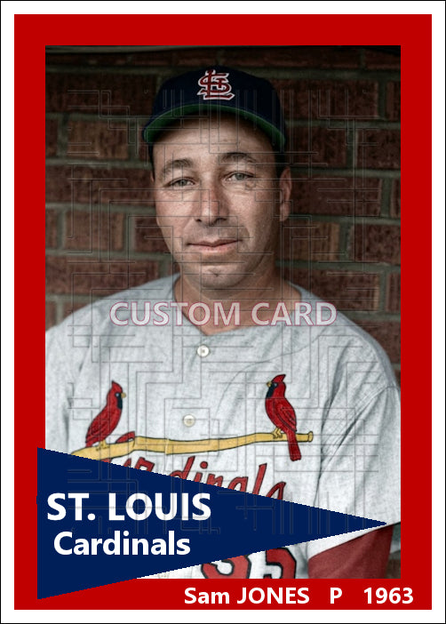 Sam Jones - 1963 St. Louis Cardinals - choose a size & style
