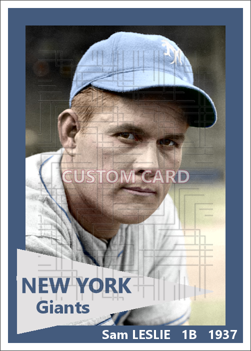 Sam Leslie - 1937 New York Giants - choose a size & style