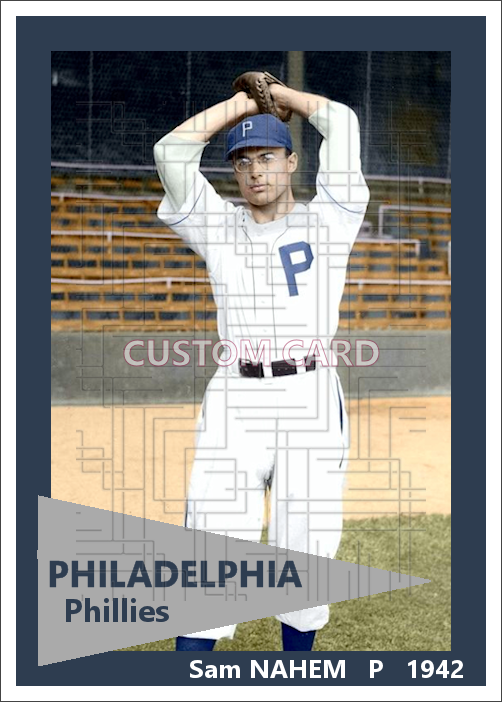 Sam Nahem - 1942 Philadelphia Phillies - home uniform - choose a size & style