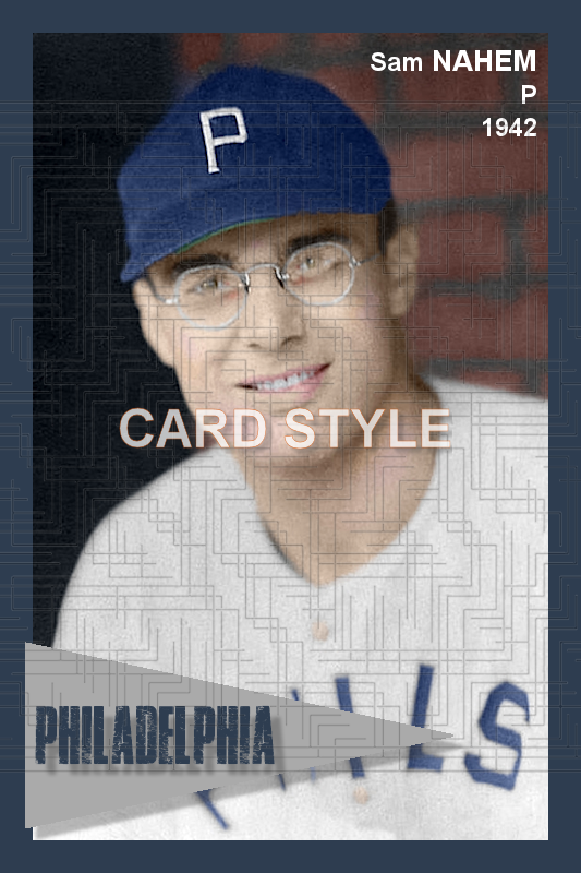 Sam Nahem - 1942 Philadelphia Phillies - road uniform - choose a size & style
