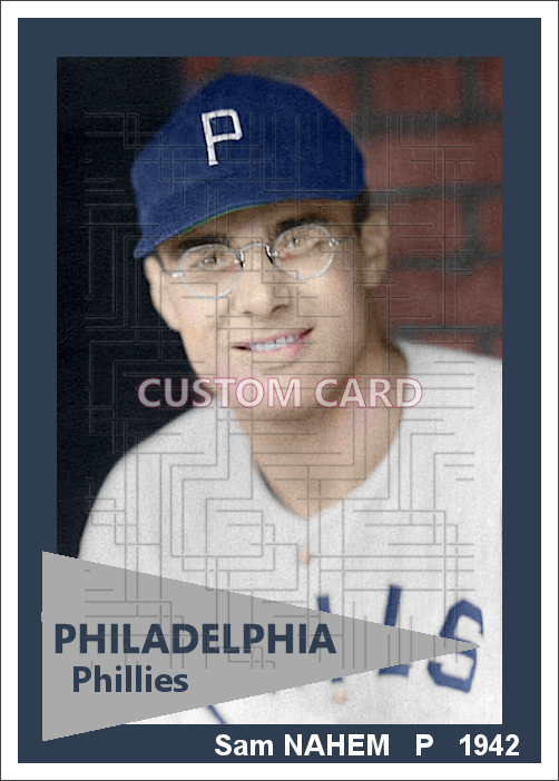 Sam Nahem - 1942 Philadelphia Phillies - road uniform - choose a size & style
