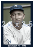 Sammy West - 1932 Washington Senators - choose a size & style