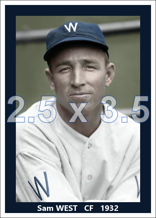 Sammy West - 1932 Washington Senators - choose a size & style