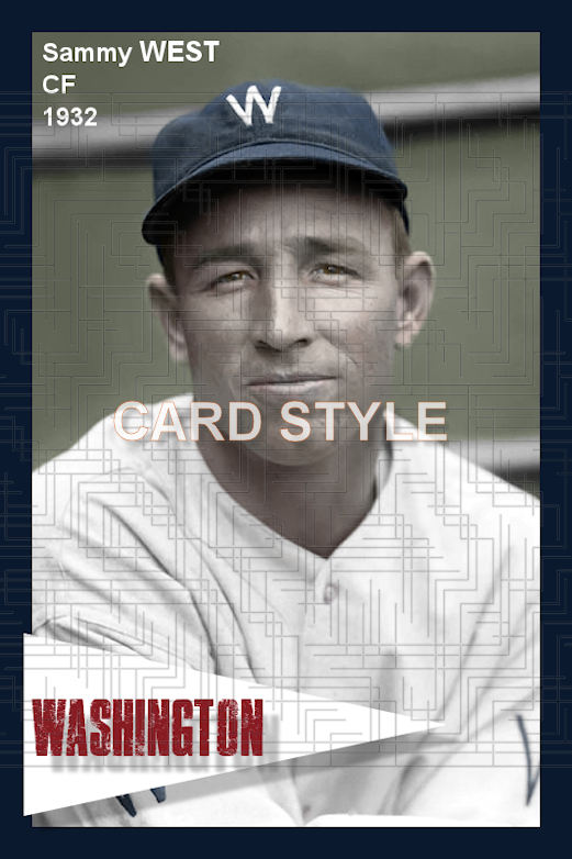 Sammy West - 1932 Washington Senators - choose a size & style