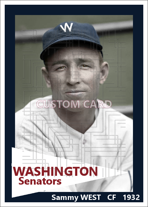 Sammy West - 1932 Washington Senators - choose a size & style