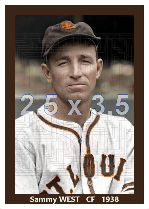 Sammy West - 1938 St. Louis Browns - choose a size & style